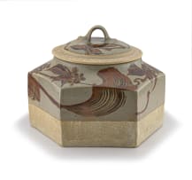 A stoneware jar and cover, Tim Morris, 1941-1990