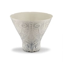 A white lustre-glazed vase, Katherine Glenday, 1960-