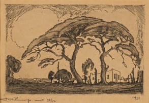 Jacob Hendrik Pierneef; Camel Thorn Tree and Voortrekker House