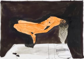 Stephen Allwright; Man Smoking, Levitating Nude, recto verso