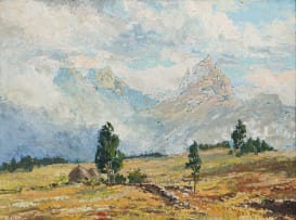 Otto Klar; Landscape With Cape Mountains