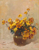 Adriaan Boshoff; Yellow Flowers in a Vase