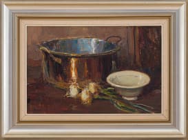 Adriaan Boshoff; Copper Pot, Onions and Bowl