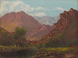 Tinus de Jongh; Landscape with Mountains