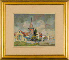Gregoire Boonzaier; Church with Red Steeple, Old Cape Town