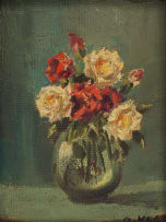 Otto Klar; Roses in a Vase