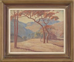 Jacob Hendrik Pierneef; Landscape with Trees and Mountains Beyond
