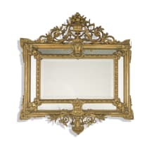 A carved giltwood wall mirror, 19th century