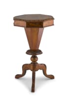 A Victorian walnut and inlaid work table