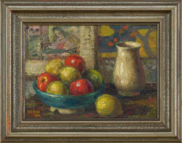 Gregoire Boonzaier; Still Life with Apples and Vase