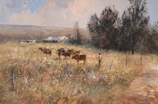 Christopher Tugwell; Cattle and Herder in a Landscape