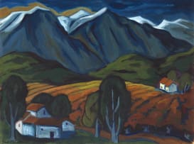 Jay Norman; Mountainous Landscape with Houses