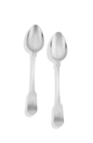 A pair of Cape silver 'Fiddle' pattern basting spoons, Peter Clarke Daniel, 19th century