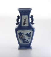 A Chinese underglaze-blue and copper-red vase, Qing Dynasty, 19th century