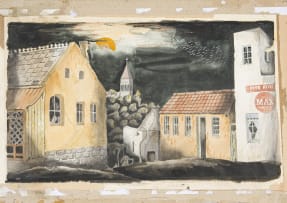 Fred Page; Street View with Church Spire in the Distance