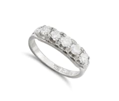 Diamond and 18ct white gold half-eternity ring