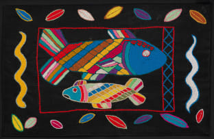 Mapula Embroidery Project; Two Fish