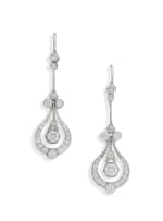 Pair of diamond and gold pendant earrings