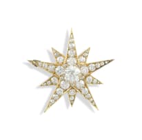 Victorian diamond and gold star brooch