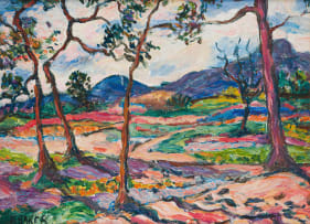 Kenneth Baker; Trees and Mountains in a Landscape