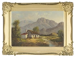 Gabriel de Jongh; Cottage in a Mountainous Landscape