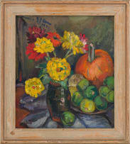 Irma Stern; Still Life with Flowers and Pumpkin