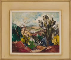 Paul du Toit; Landscape with Mountains and Bare Trees