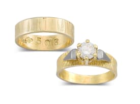 Diamond and 18ct yellow white gold ring