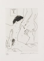 David Hockney, Allen Jones; The Erotic Arts by Peter Webb: book comprising two prints