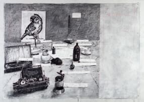 William Kentridge; Table With Sparrow (Left Hand)