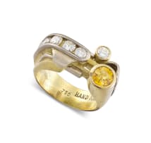 Diamond and 18ct yellow and white gold ring