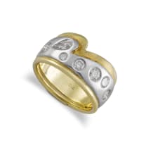 Diamond and 18ct yellow and white gold ring