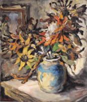 Alexander Rose-Innes; Still Life with Proteas and Sunflowers