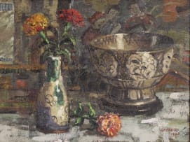 Gregoire Boonzaier; Still Life with Carnations