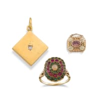 Edwardian diamond and 15ct gold locket