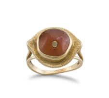 Carnelian and gold ring, 19th century