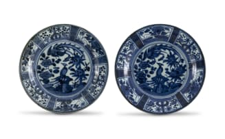 Two Japanese Arita blue and white dishes, 17th century