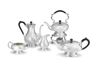 A Canadian silver five-piece tea service, Henry Birks & Sons, Sterling, 20th century