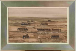 Gordon Vorster; Wildebeest in an Arid Landscape