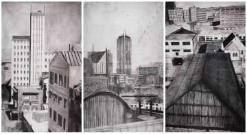 Gordon Froud; Sacred Geometry in the City - Views from August House (triptych)