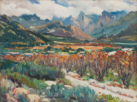 Hugo Naudé; Landscape with Distant Mountains