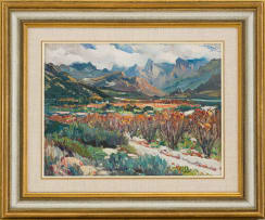 Hugo Naudé; Landscape with Distant Mountains
