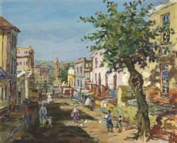 Gregoire Boonzaier; A View of St Georges Cathedral from Wale Street