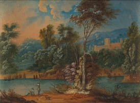 Unknown; Landscape with Fisherman