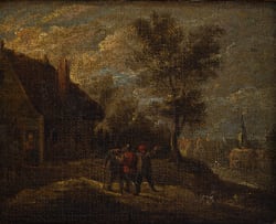 Unknown; Landscape with Three Figures