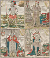 Georg Matthaus Seutter; Pontificum Romanorum Series Chronologica, four