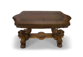 An early Victorian walnut and inlaid centre table