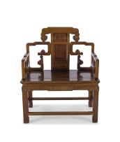 A Chinese hardwood armchair, 19th century