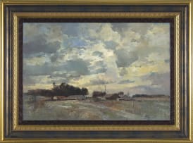 Errol Boyley; An Overcast Farm Landscape