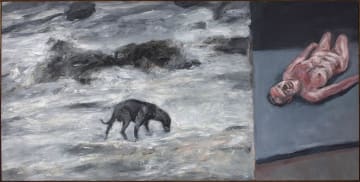 Johann Louw; Dubbelbeeld: Hond in Landskap; Naak (Double Image: Dog in Landscape; Naked)